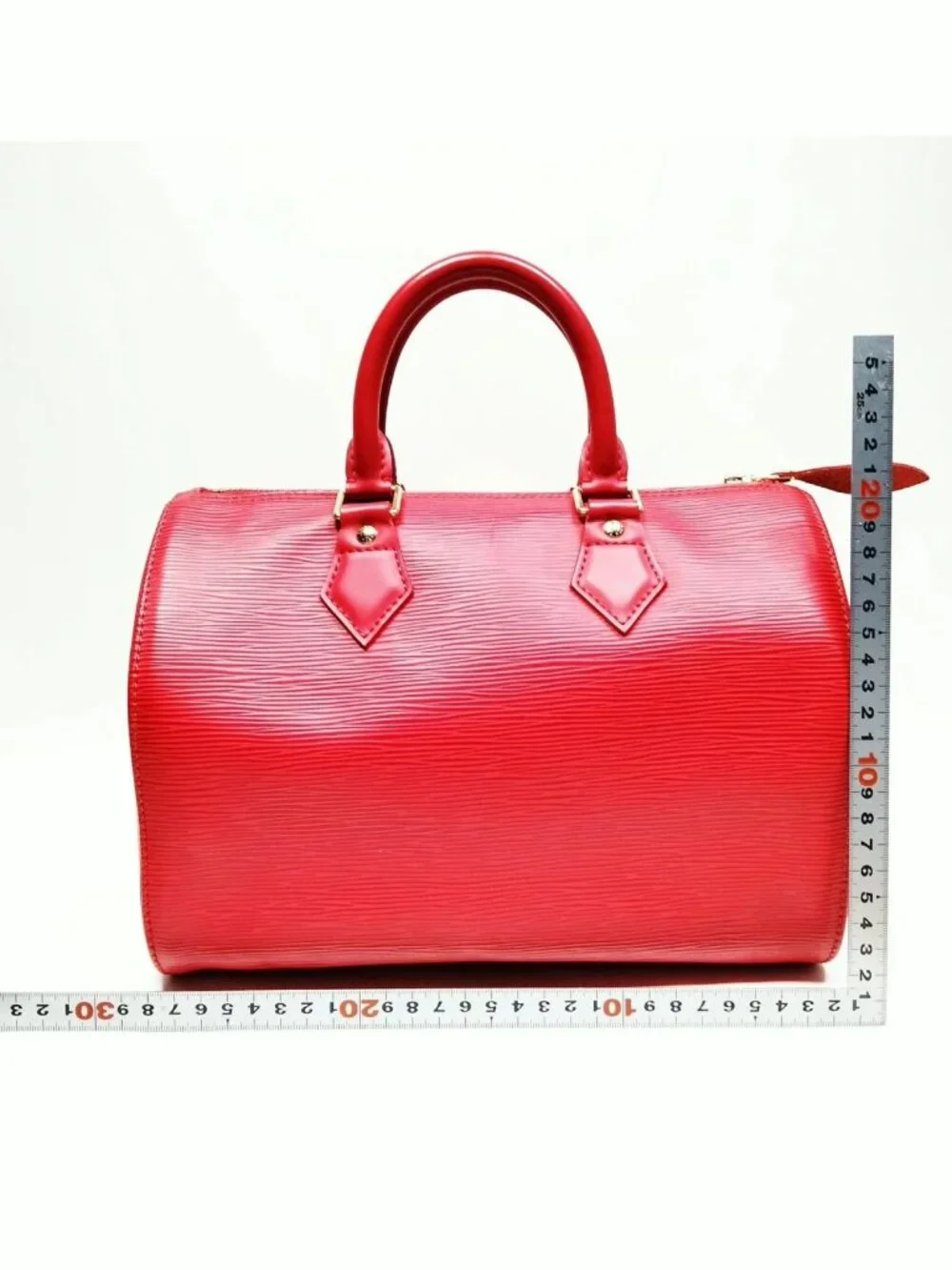 Authentic Louis Vuitton Speedy 25 Red Epi Leather Hand Bag - Picture 3 of 16